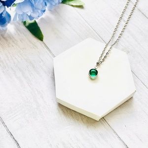 May Swarovski Crystal Necklace, Emerald Swarovski Crystal, Handmade